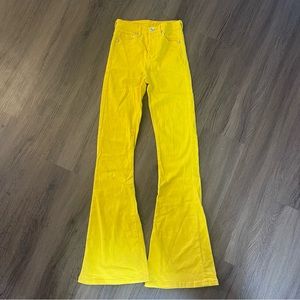 Edikted yellow high waisted flare pants